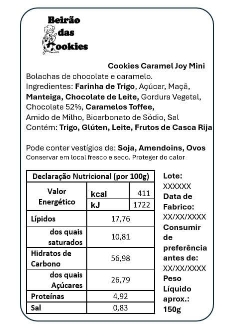 valor nutricional bolacha de caramelo caseira rustica