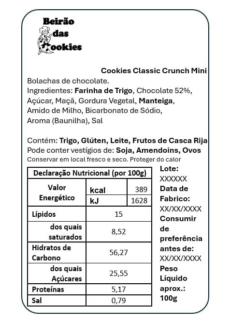 valor nutricional bolacha de chcolate caseira rustica